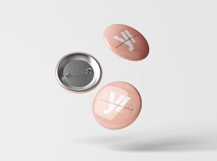 粉色圆形徽章吧唧展示样机