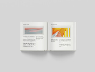 精专书打开的画册展示页样机