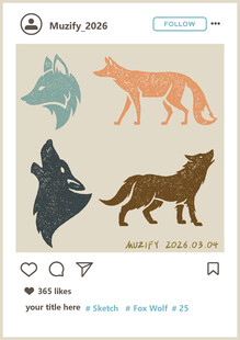 4款入 狐狸与狼图案