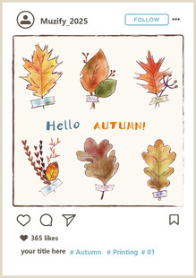 6款入秋季水彩画