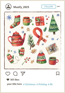 10款入圣诞水彩图案