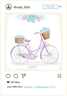 自行车水彩画
