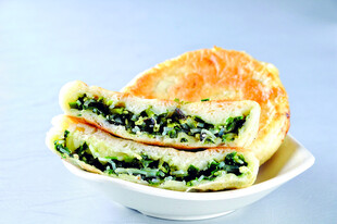 菠菜馅酥皮点心