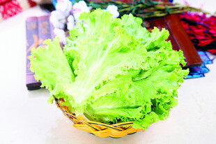 篮子里的新鲜生菜