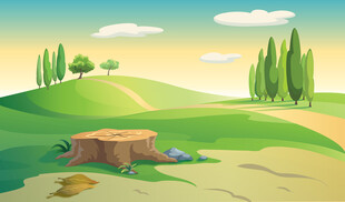 绿意盎然的田园风光