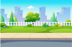 城市边的清新绿地景观