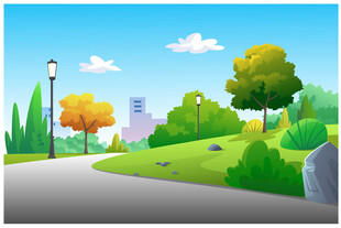 城市中的美丽公园风景