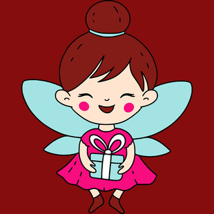 持礼盒的可爱小仙子