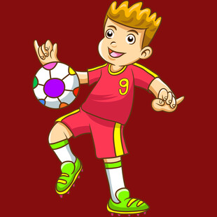踢足球的活力小男孩