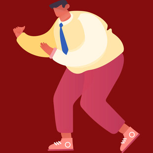 活力男子激情热舞瞬间