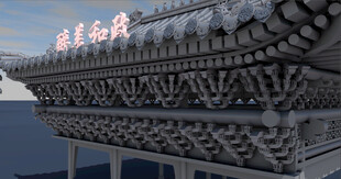 中式古建筑屋檐特写