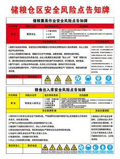 储粮仓区安全风险点告知牌 