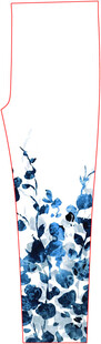 蓝白花卉图案无袖上衣