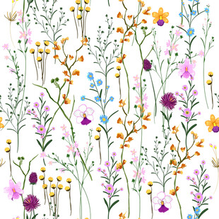手绘多彩花卉图案背景