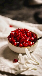 碗中鲜红蔓越莓诱人色泽