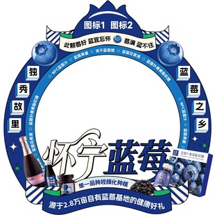 蓝莓主题拍照框背景卡头