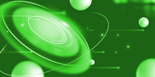 绿色科幻环形科技背景图