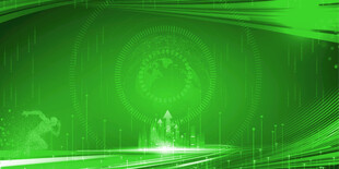 神秘绿光中的奇幻景象