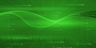 绿色科技动感波形背景图