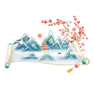 中式山水立体纸艺景观