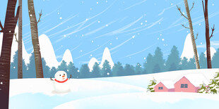 冬日雪景中的温馨小屋