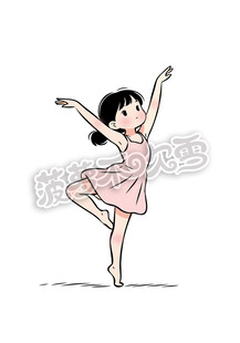 翩翩起舞的可爱芭蕾女孩
