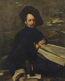 古典装扮孩童手持画卷