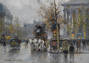 雨中城市雕塑景观