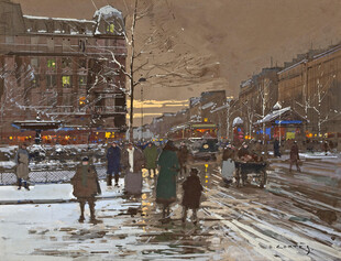 冬日城市街头雪景