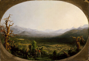 山间景色油画