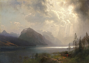 山间湖畔的壮丽光影风景