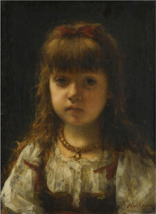 古典装扮小女孩肖像画