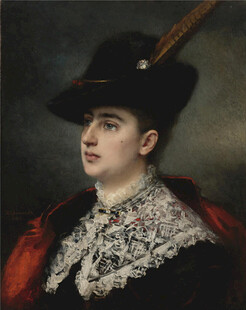 复古装扮的优雅女性