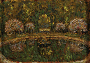 莫奈风格池塘风景油画
