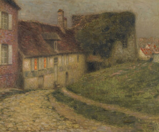 乡村小屋风景油画