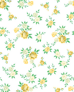 黄色花卉无缝图案背景