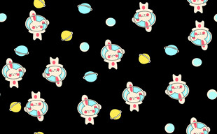 卡通兔子与糖果图案背景