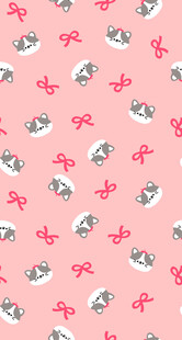 粉色猫咪蝴蝶结图案背景