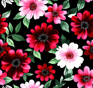 多彩花卉图案绚丽绽放