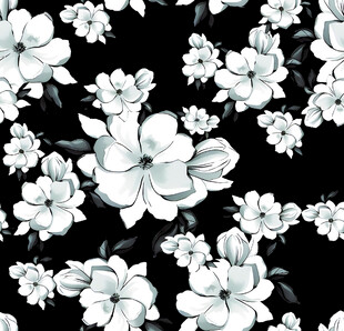 黑白花卉图案背景