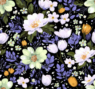 花卉图案清新自然的花色世界