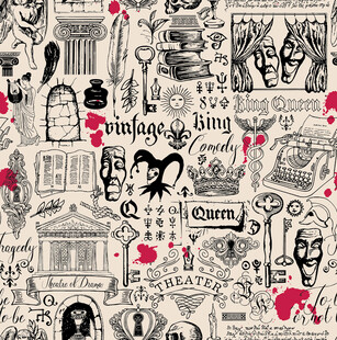 复古涂鸦插画艺术图案