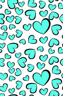 蓝心图案背景