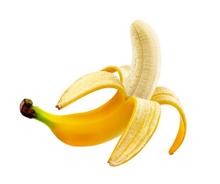 剥开的黄色香蕉
