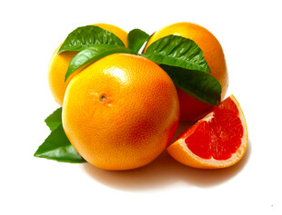 新鲜多汁的橙子与西柚