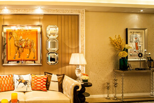 温馨现代风客厅室内场景