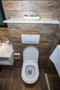 木质风卫生间马桶场景