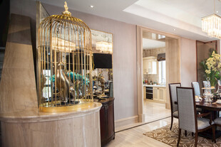 奢华客厅中的精致鸟笼装饰