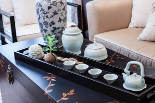 中式茶席 雅致茶具与摆件