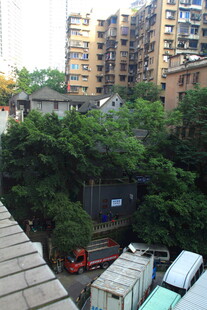 老旧小区旁的绿色巷道